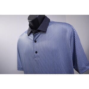 Deolax Golf Polo Geometric Wicking Performance Short Sleeve Mens Size Large